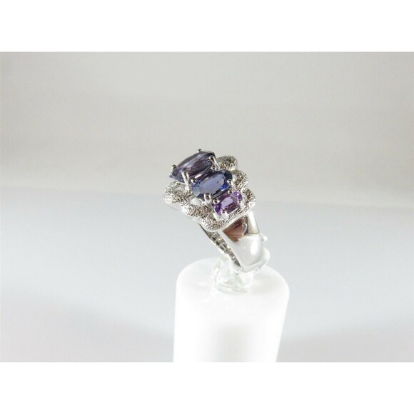 Gorgeous Designer Signed Sterling Silver Amethyst Cocktail Ring Size 6.75 - Picture 3 of 7
